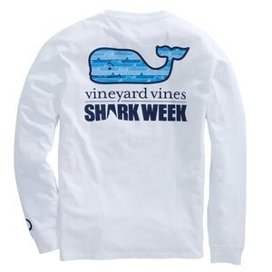 Men’s Vineyard Vines Shark Week Long Sleeve Shirt (Size Medium)